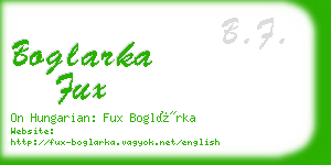 boglarka fux business card